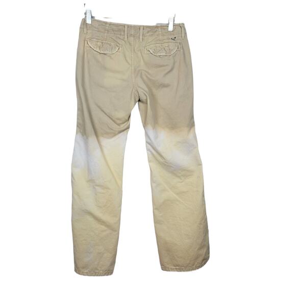 American Eagle Outfitters 100% Cotton Bleach Dye Low Waist Flare Pants - Size 6 - Picture 4 of 10